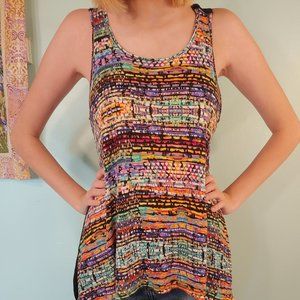 Multicolored Crochet Back Tank Top